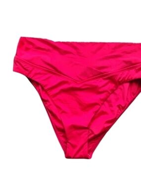 NWT La Blanca Island Goddess Crossover Bikini Bottom 14 Cherry Red
